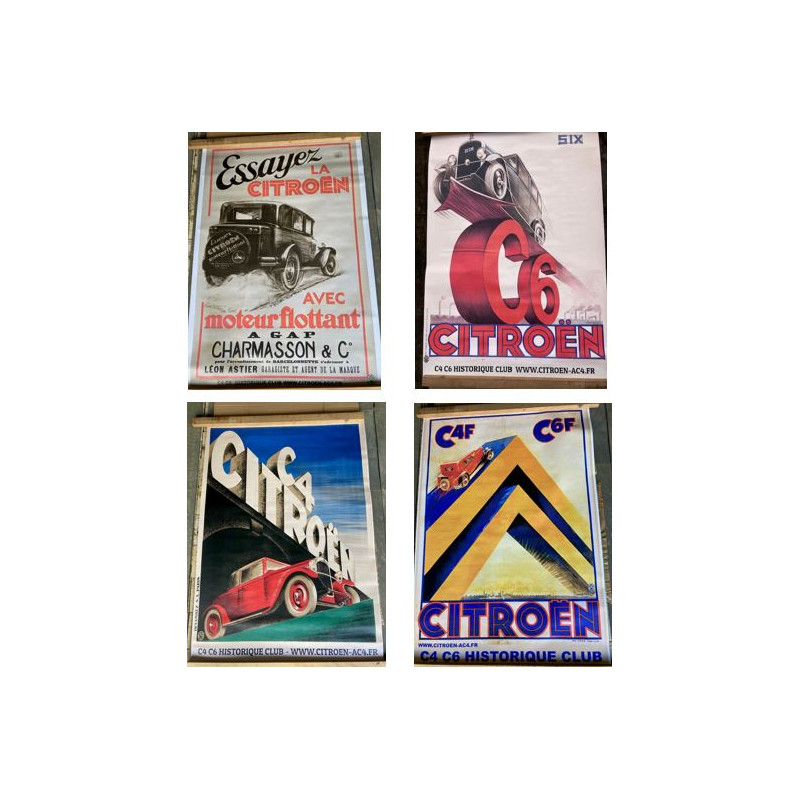 Ensemble de 4 affiches publicitaires Citroën