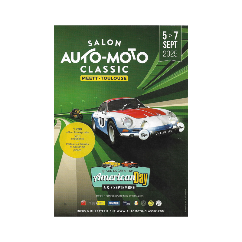 Billet salon auto-moto classic à Toulouse  1 jours - 5, 6 ou 7 septembre 2025