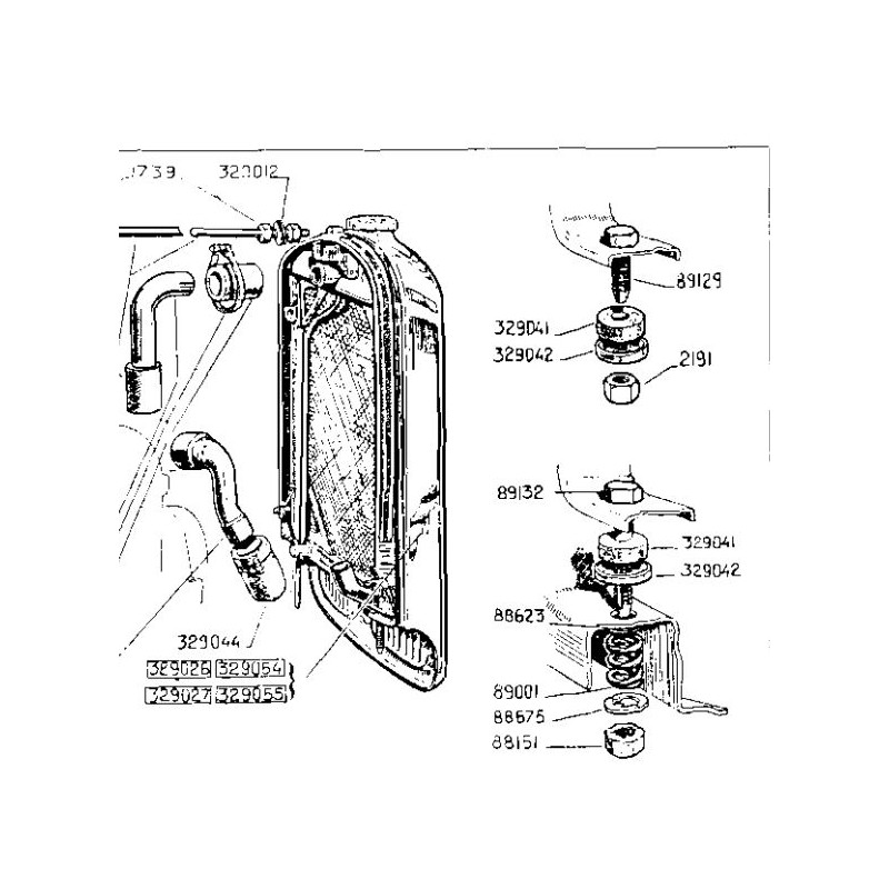 Silentbloc de radiateur F / G